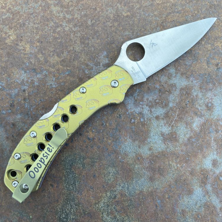 Kyle's MOD "Ralph Wiggum" Custom Delica 4 MOD 2 Titanium Scales VG-10 Blade Folding Knife